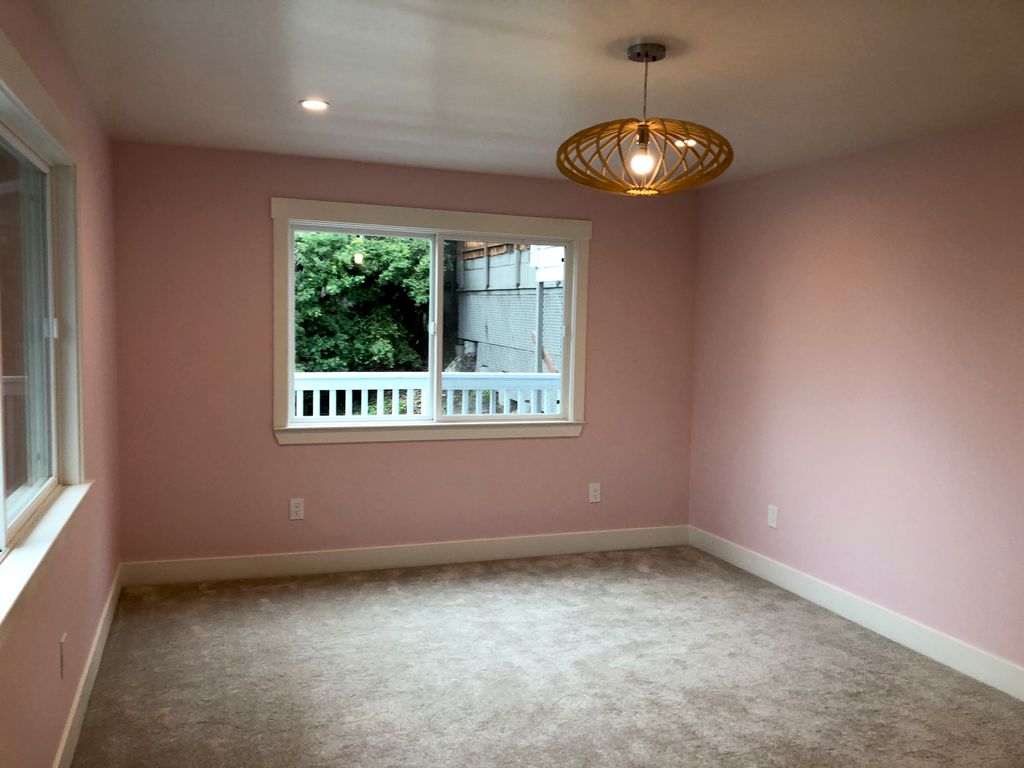 New baseboards, trim, light fixture, outlets and p