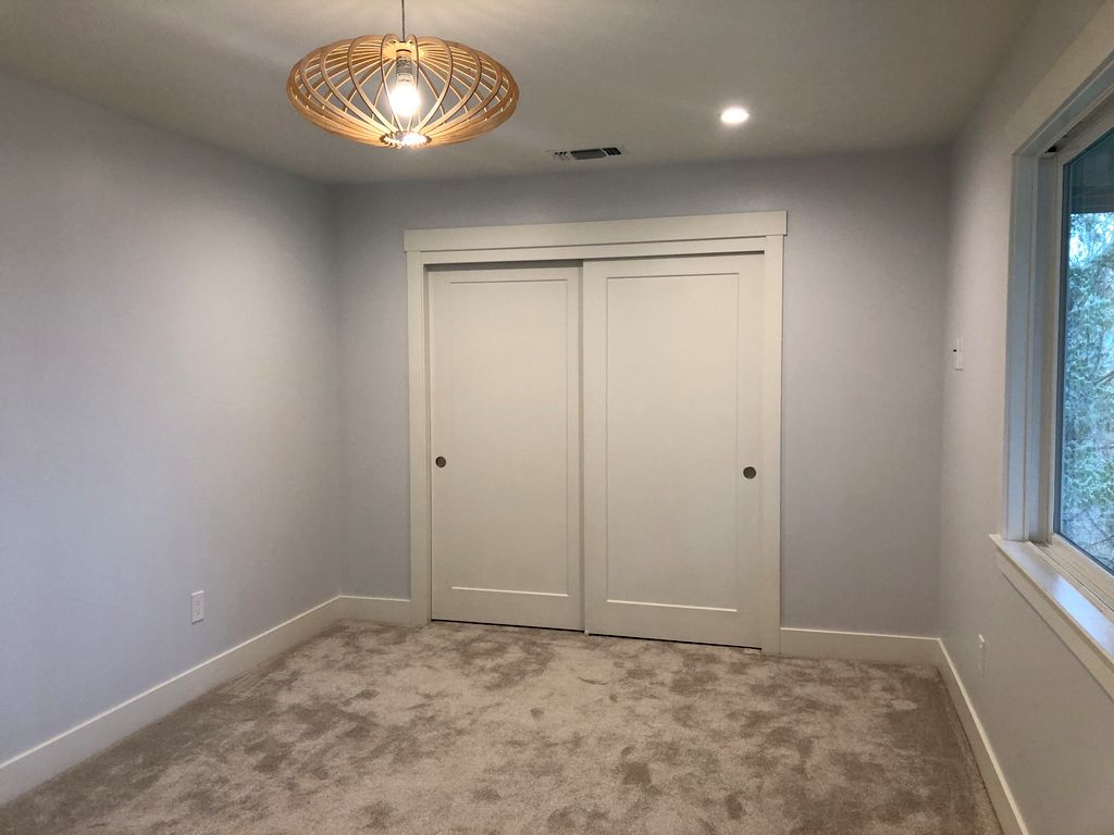 New baseboards, trim, light fixture, outlets and p