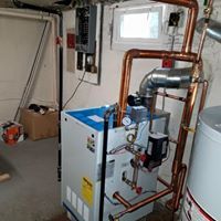 Steam boiler installation 