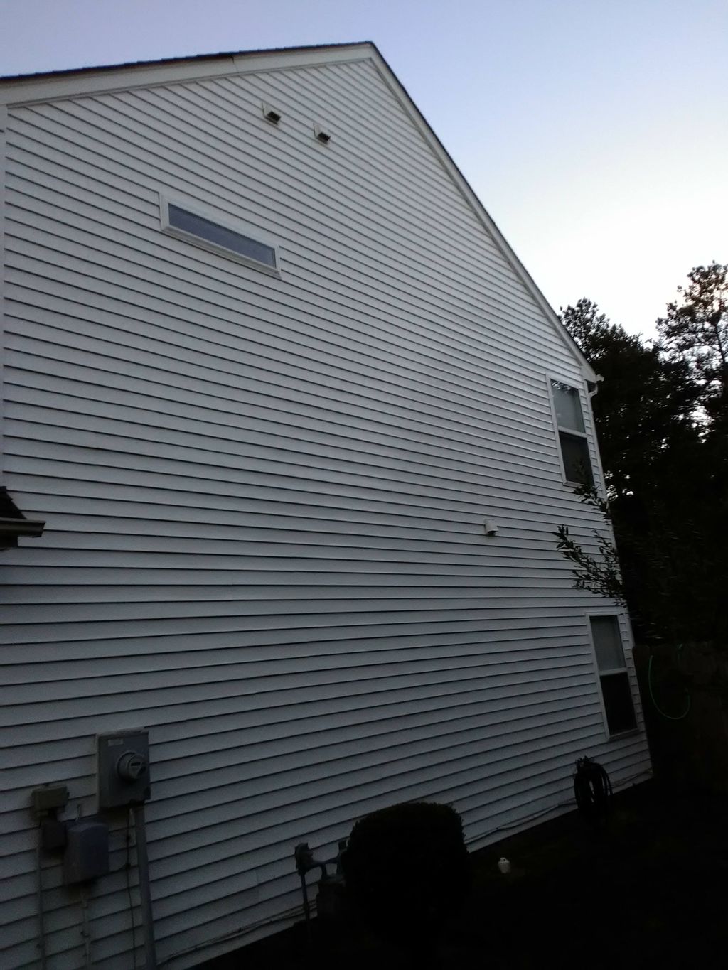 after power washing the house is clean