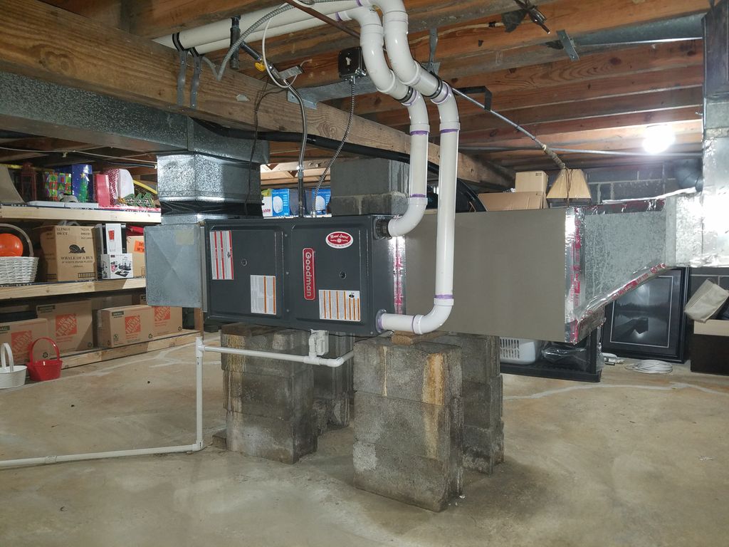 horizontal high EFF system installed in a crawl sp