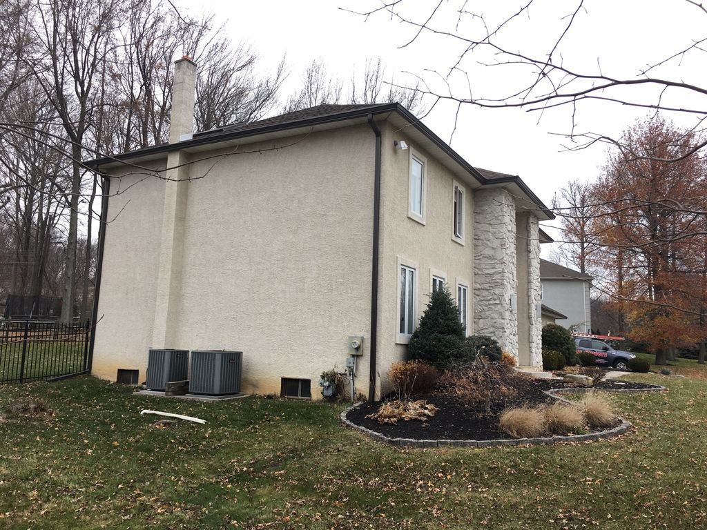 New shingles roof and large 6”gutters with 3”x4” d
