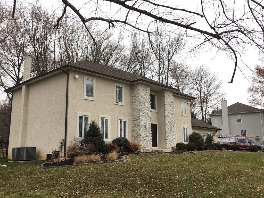 New shingles roof and large 6”gutters with 3”x4” d