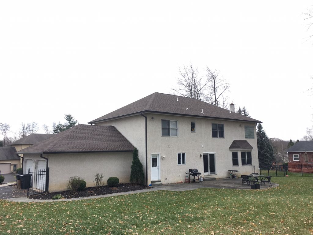 New shingles roof and large 6”gutters with 3”x4” d
