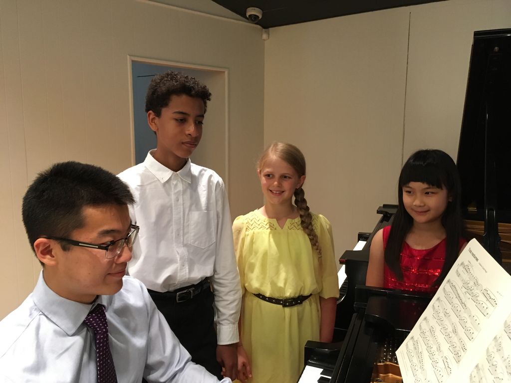 Warming up for the recital! 