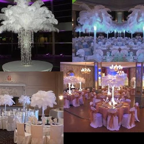 Feather Plume Wedding Table Centerpieces Cleveland