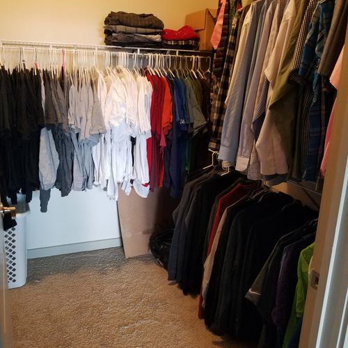Phenomenal job organizing my walk-in closet. Even 