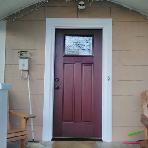 Front door and trim installation