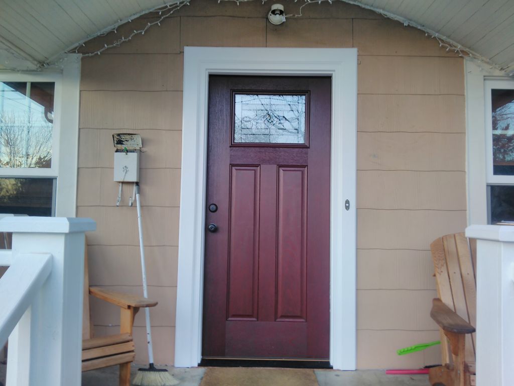 Front door and trim installation