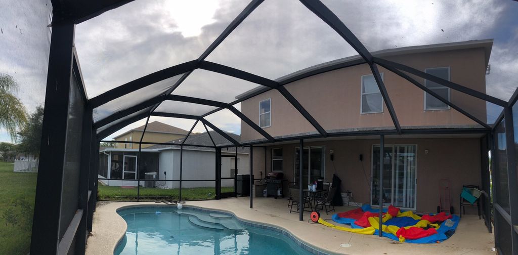 We needed screen replaced high up above the pool. 