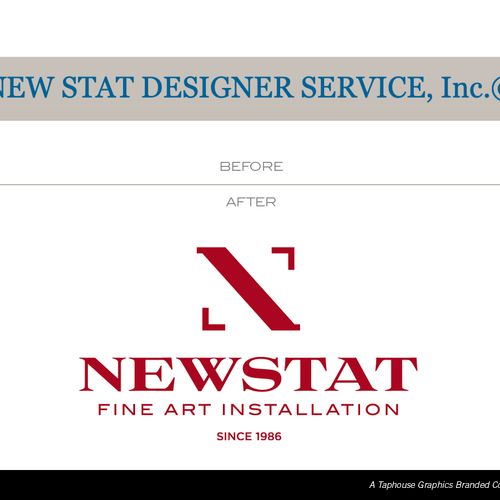 Newstat Fine Art Installation rebrand | Before & A