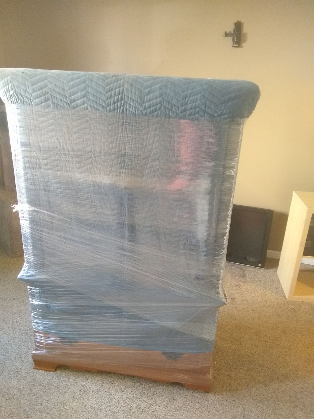 A beautifully wrapped armoire. 