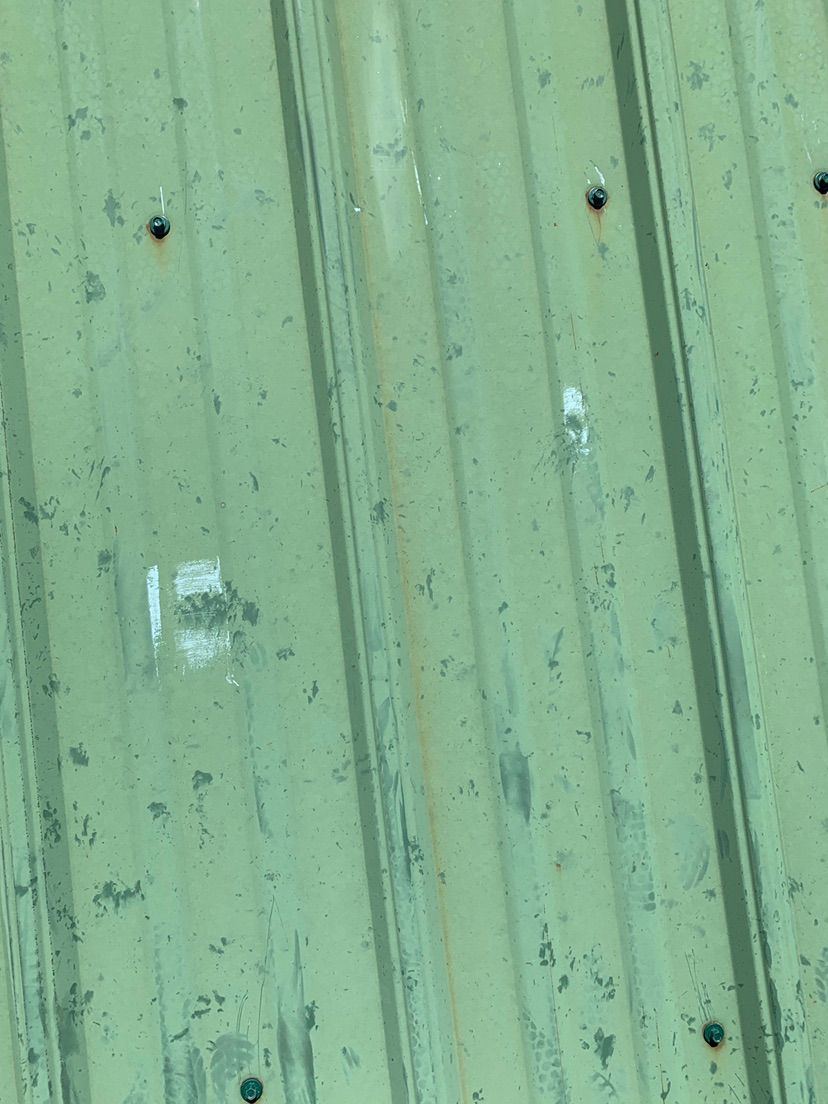 Hail damage to metal roofing