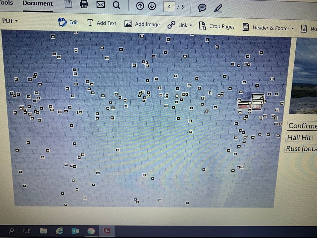 Hail damage, on shingle roof