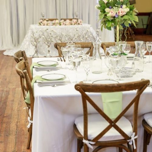 Table Setting with Reseda Polyester Napkins