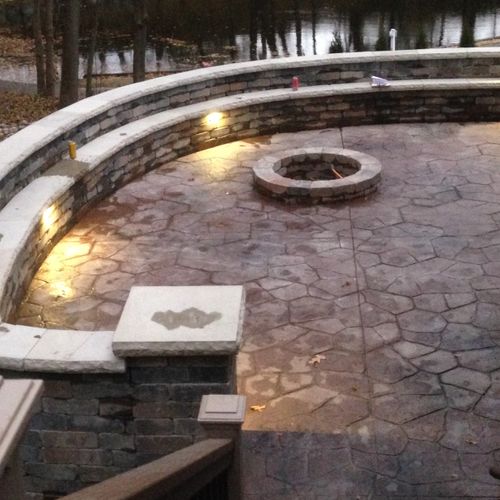 Walls/ Seating /Fire Pit /Lights