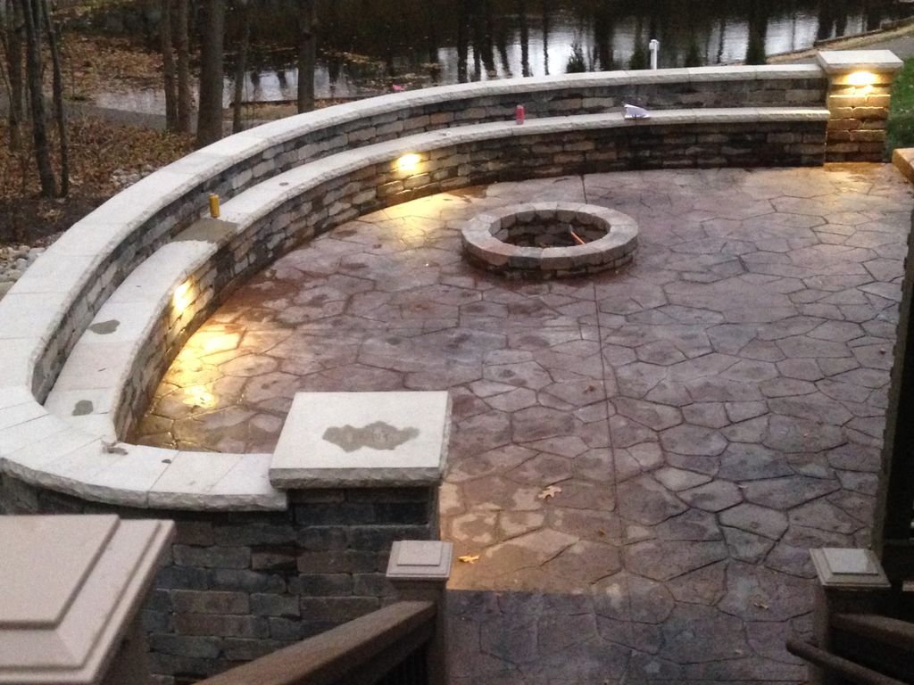 Walls/ Seating /Fire Pit /Lights