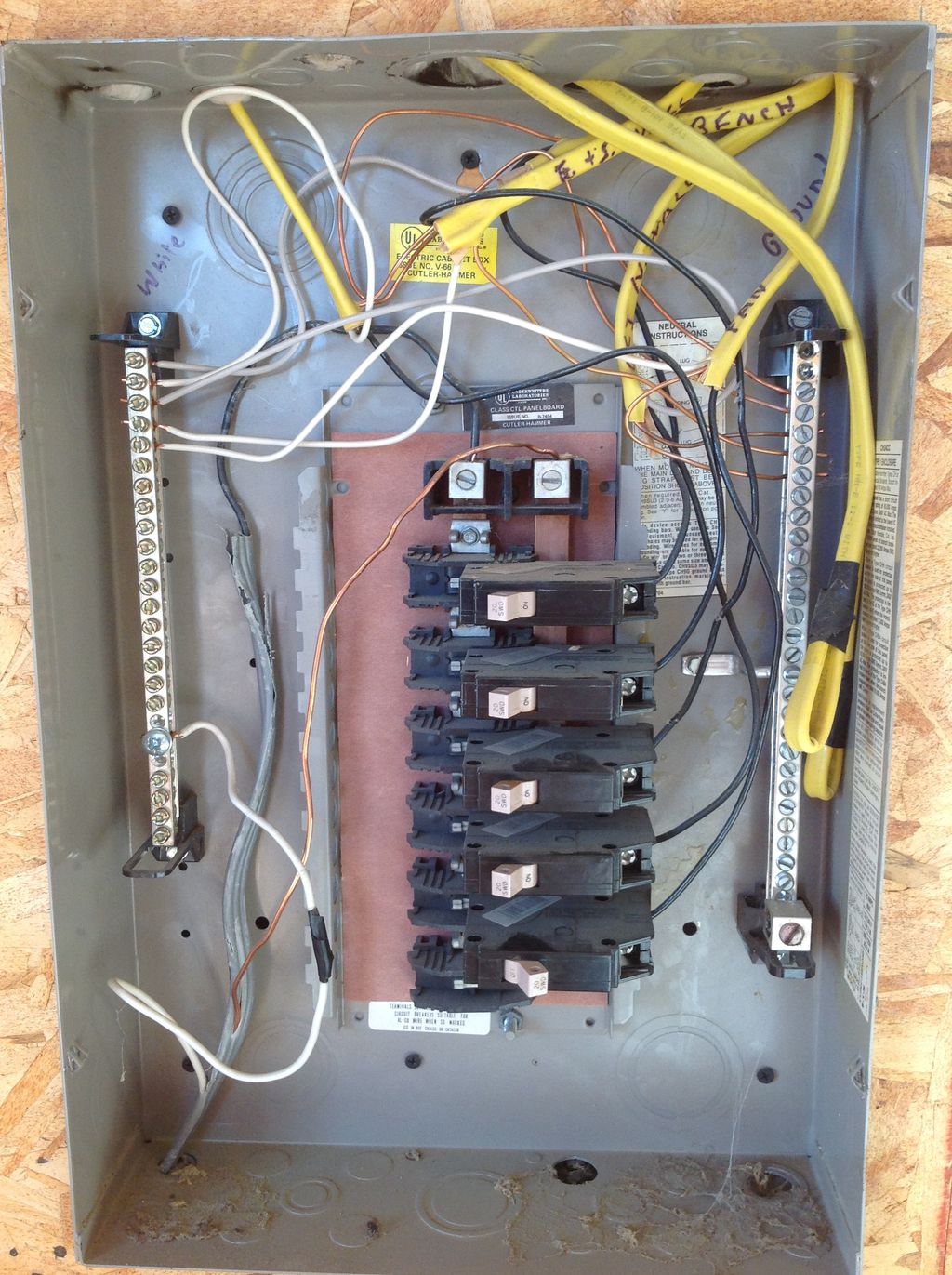 Incorrectly wired electrical sub-panel