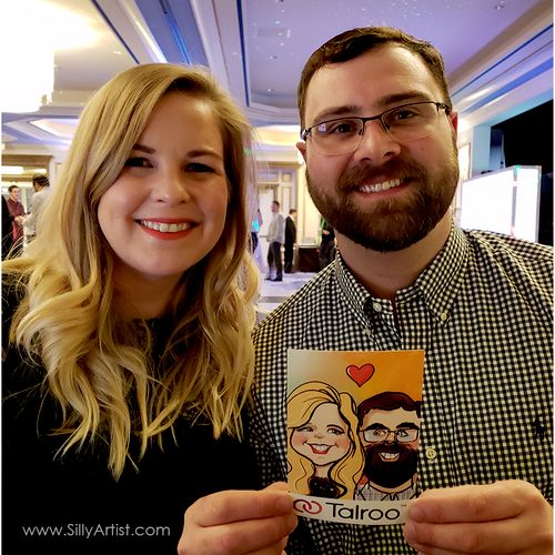 Digital caricatures at corporate party in Austin