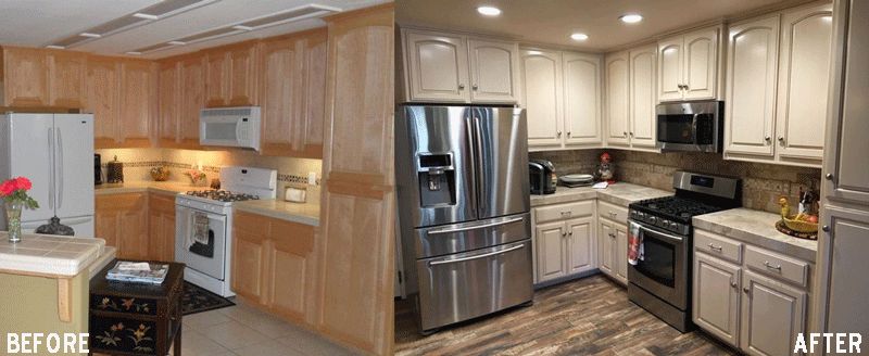Cabinet painting in the kitchen
