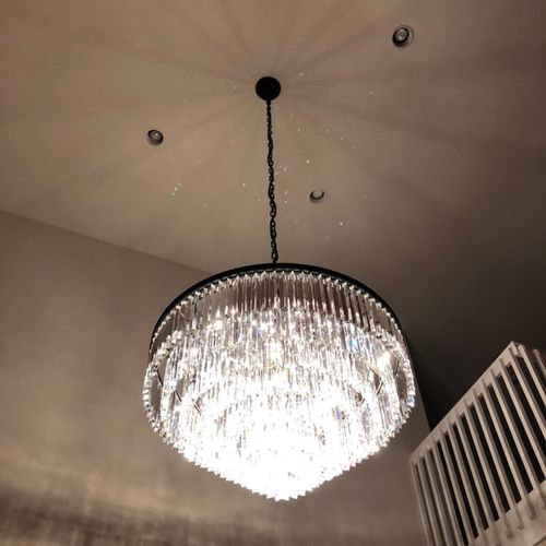 We hired Marcos to install a 300 lb chandelier ont