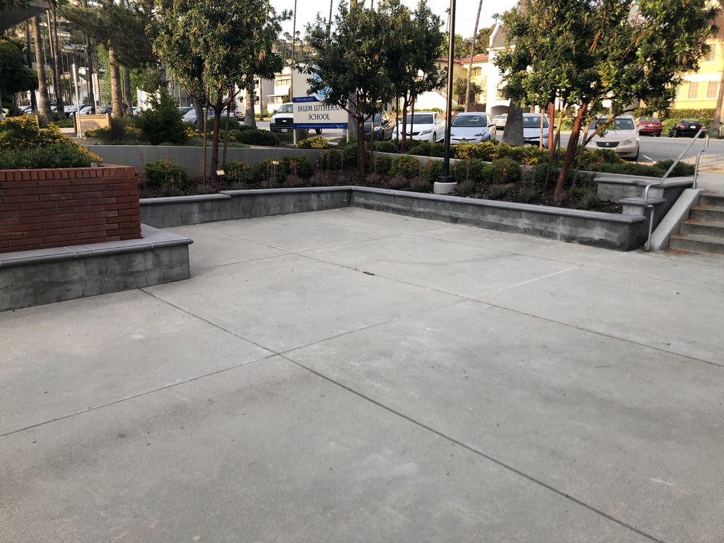 Court yard masonry benches