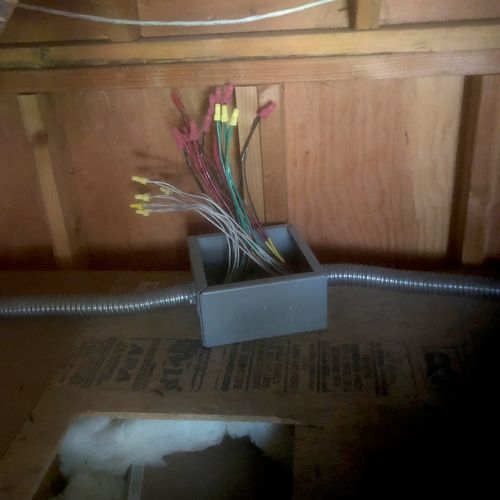 Fixing exposed wiring boxes in attic