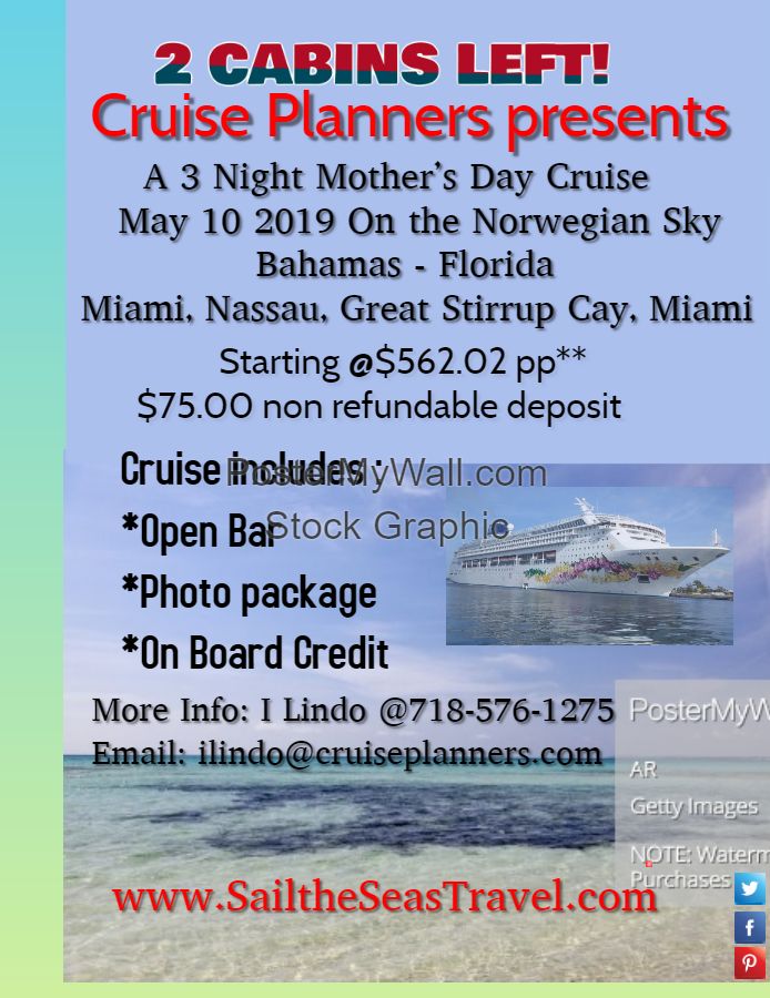 Annual Mother's Day Cruise 2019 - sold out
