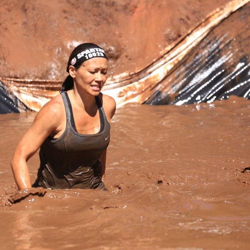 Coach Ami and a mud obstacle!
