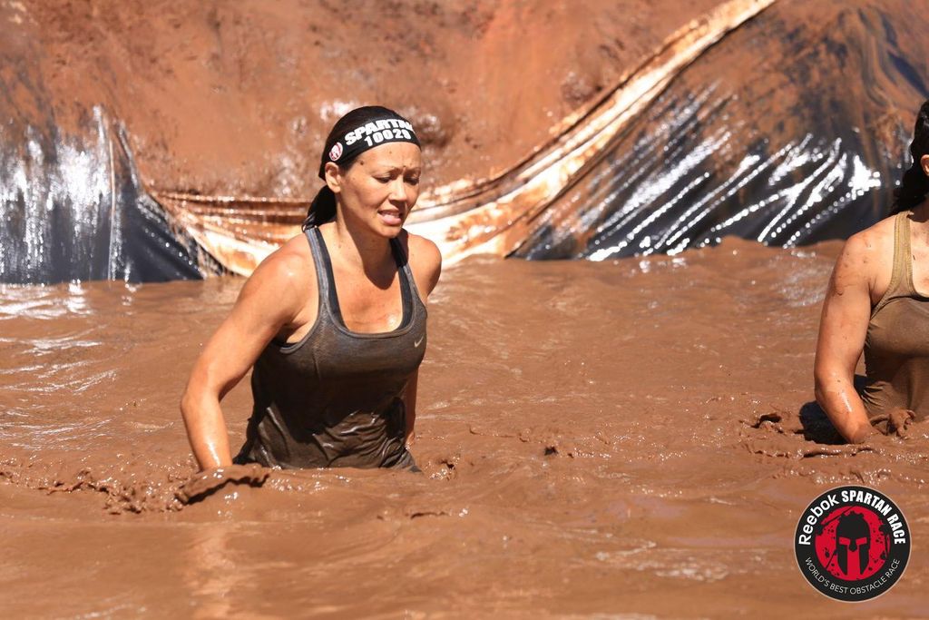 Coach Ami and a mud obstacle!