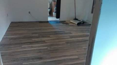 Vinyl plank flooring installed
