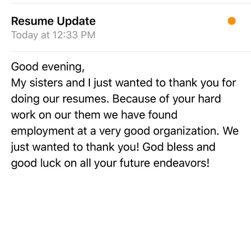 All 3 sisters landed a job within days of receivin
