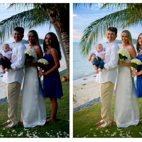 Edited and enhanced wedding photo.