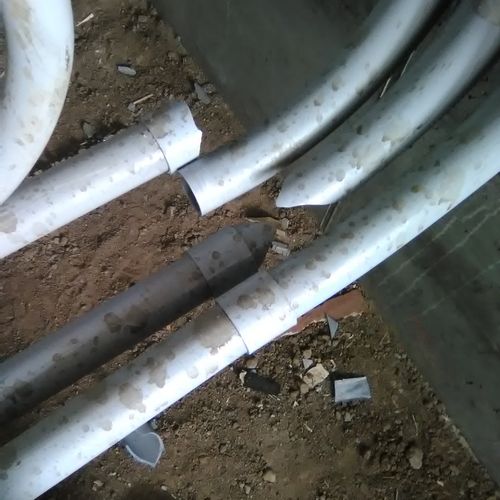 This is before I fixed this broken conduit