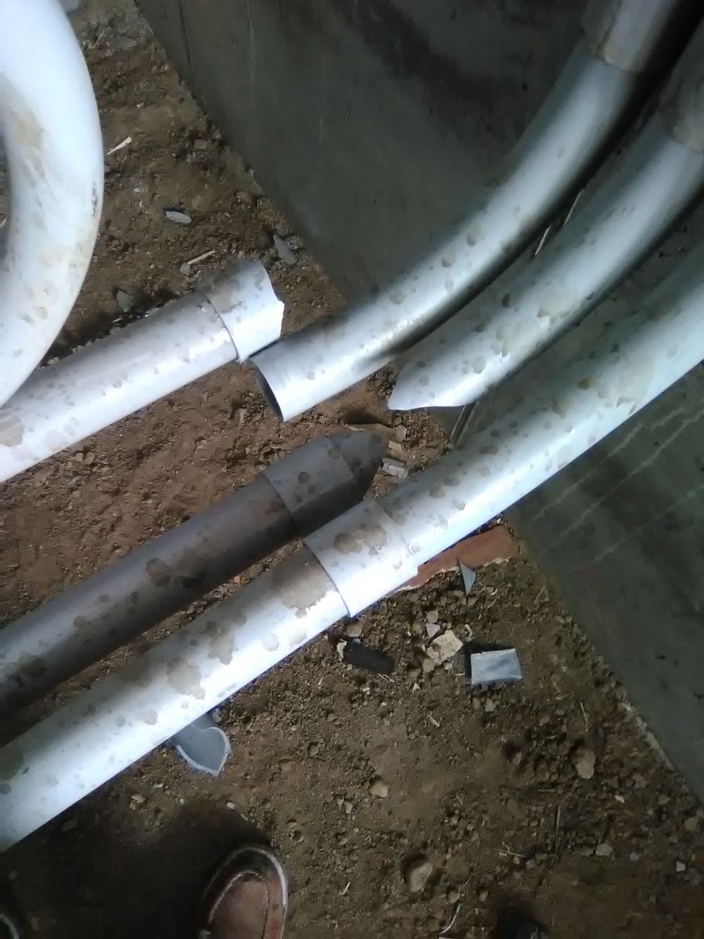This is before I fixed this broken conduit