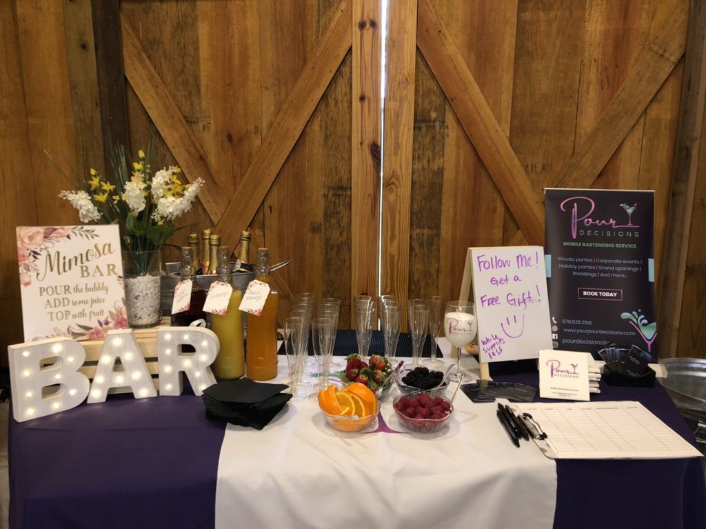 Mimosa Bar at a bridal show 