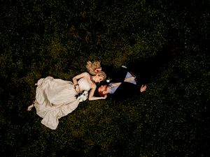 Post wedding shoot with a drone at the Harvard Arb