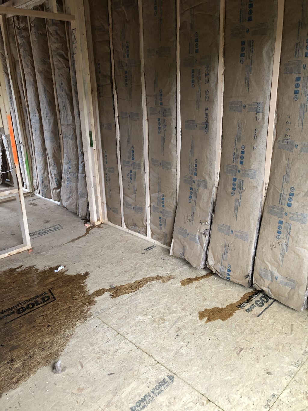 PreDrywall - Wet Insulation due to poor house wrap