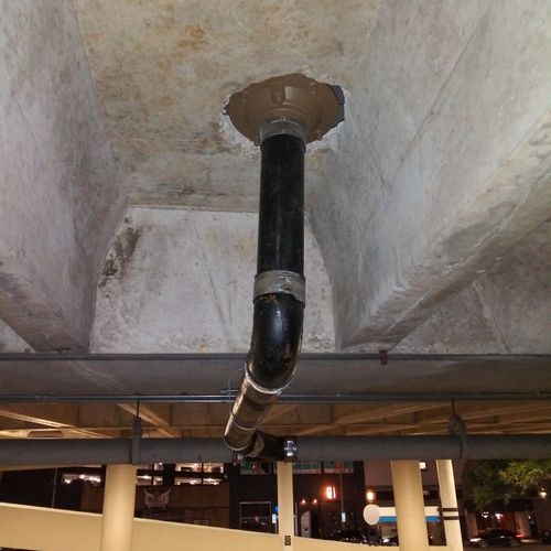 adding drains to chase bank parking garage