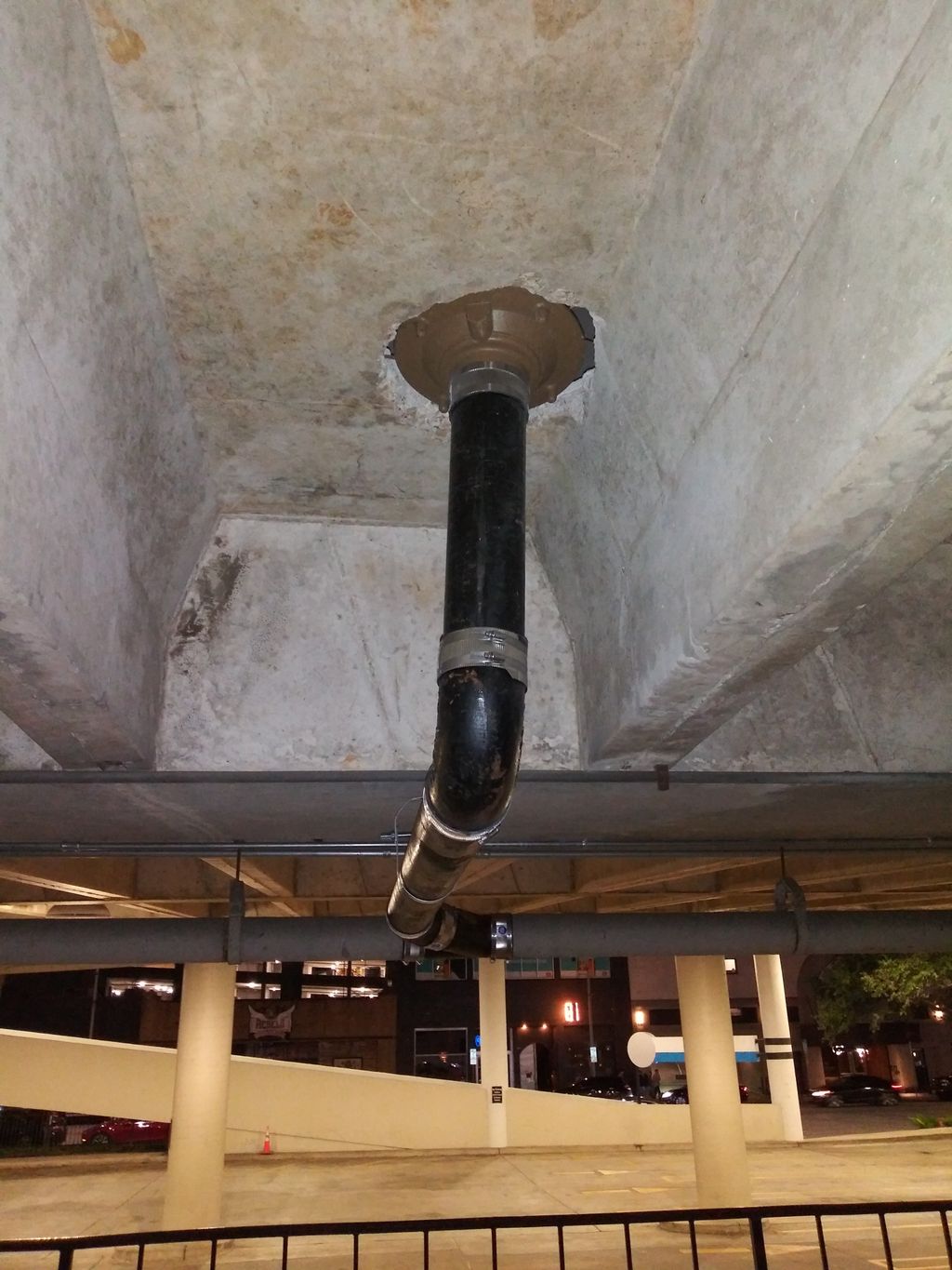 adding drains to chase bank parking garage