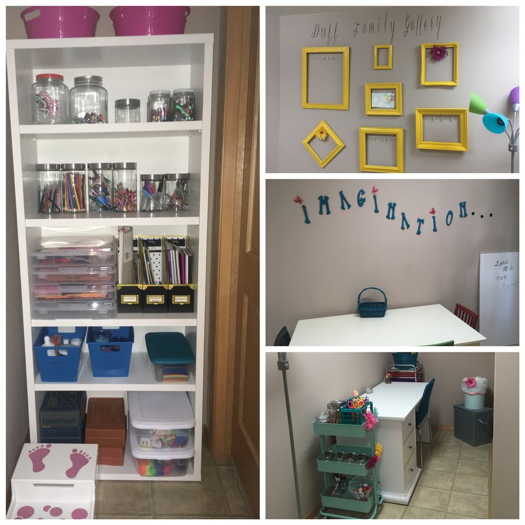 I created a kid's art room out of a storage area.
