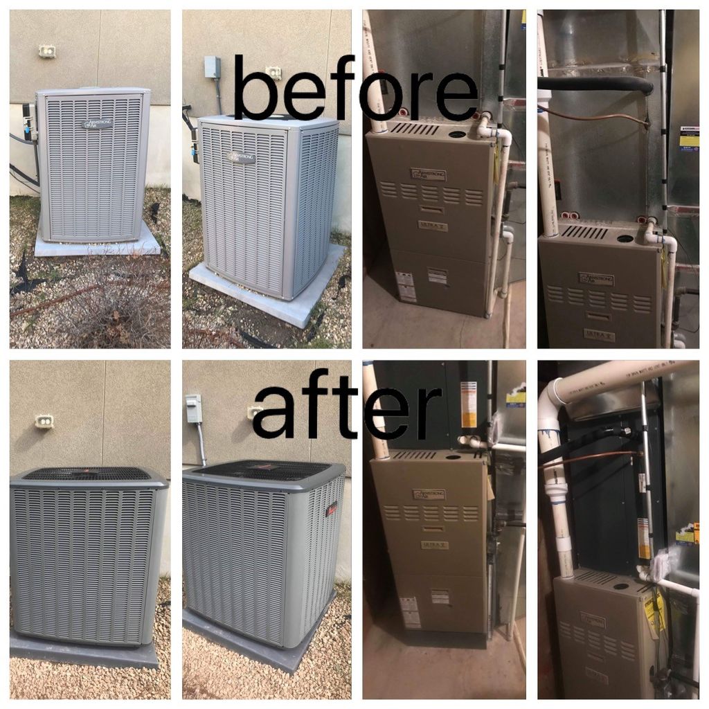 A/C change out, and also airflow fixes on furnace.