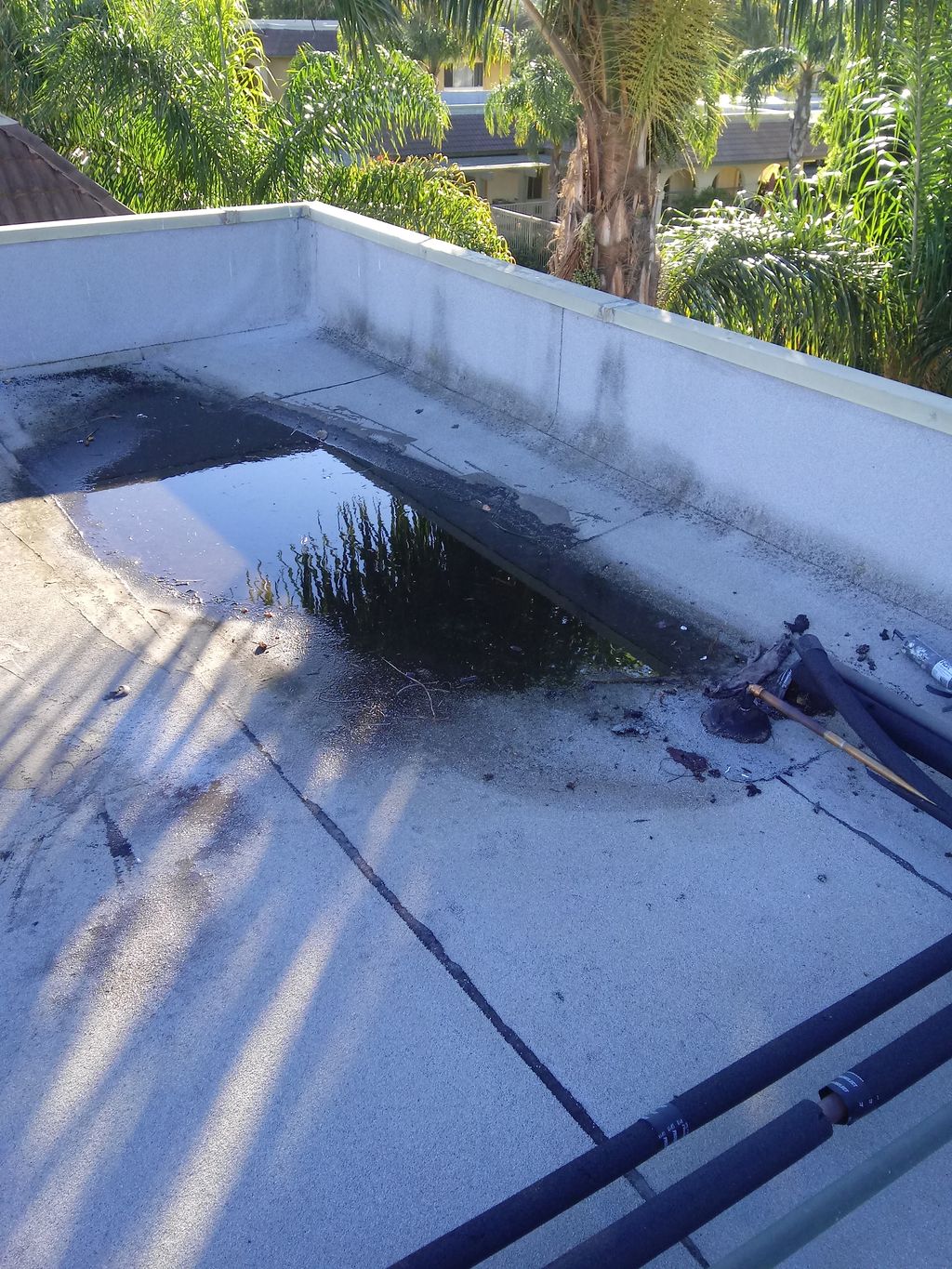 Fixed leak from rain where copper pipes extend dow