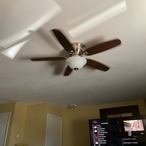 James installed a ceiling fan and he came out next