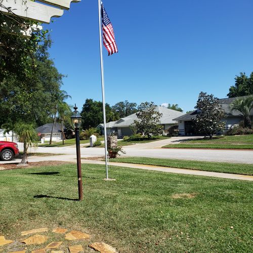 We had a flagpole put in the front yard. Richard w