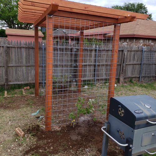 Luis did an outstanding job on a grape arbor. His 