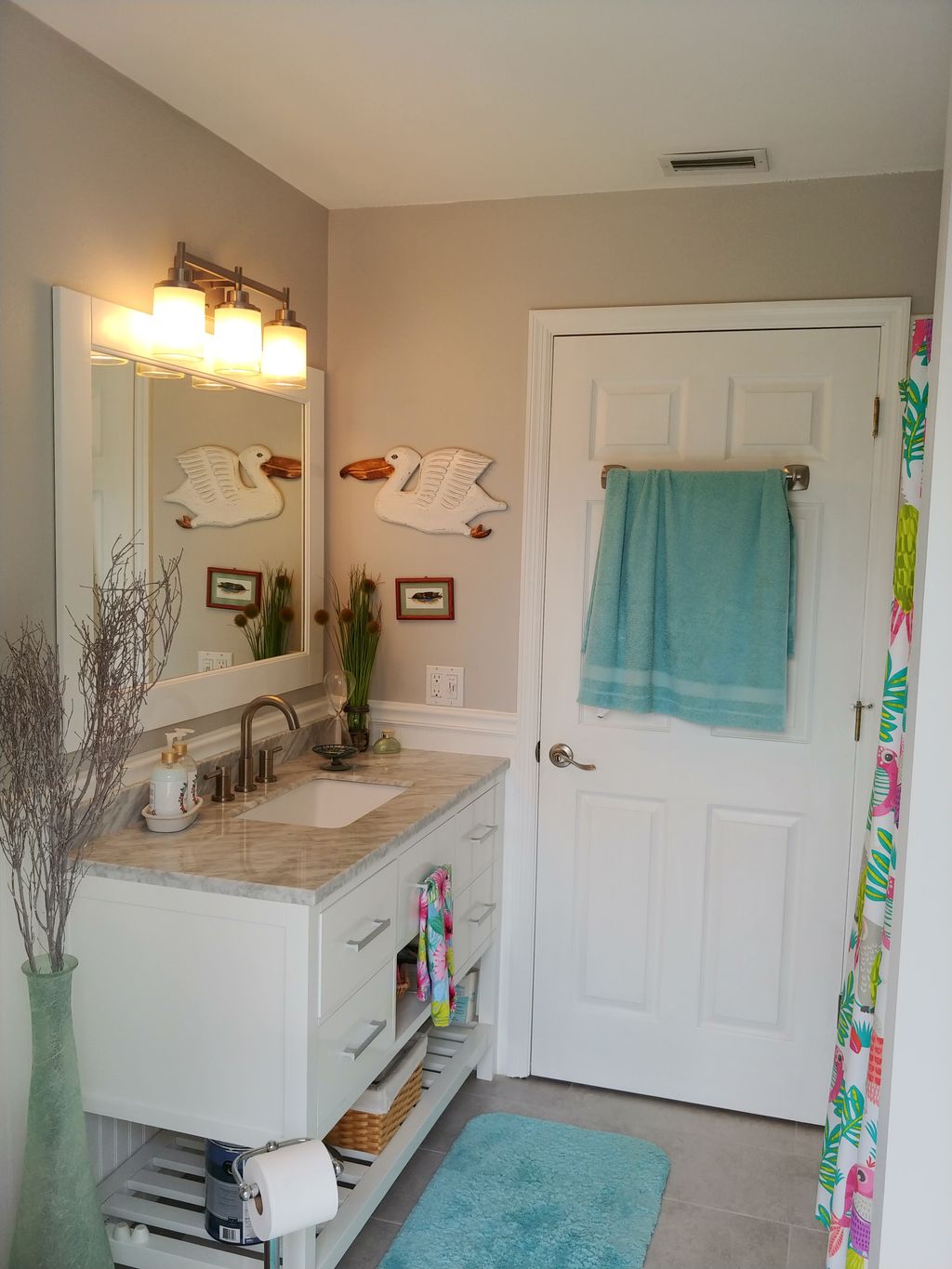 complete guest bath redux Southbend. New lighting,