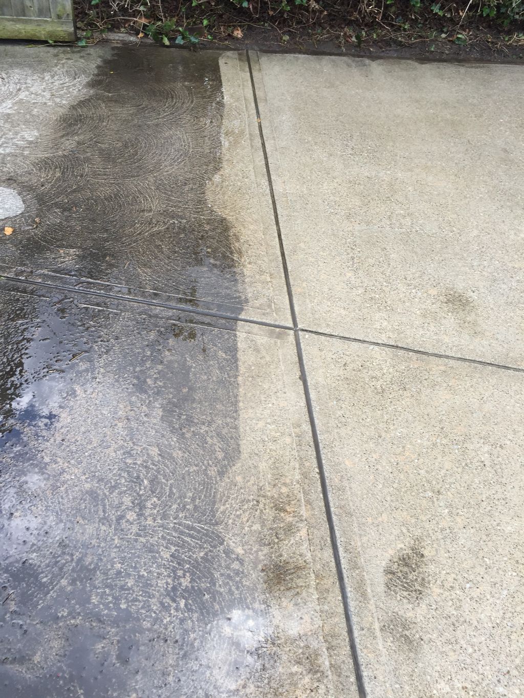 Before and after pressure washing 