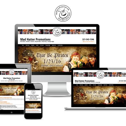 Mad Hatter Promotions HTML5 web design and ongoing
