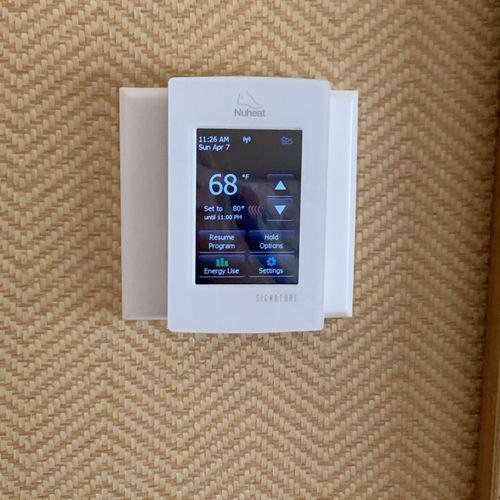 This is a NuHeat wifi floor thermostat, it works w